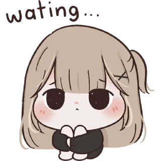 🥺 waiting czekanie, anime, kreskówka, słodki, dziewczyna, smutny telegram sticker