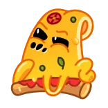 🤔 pizza, makanan, kartun, lucu, potongan, keju, makanan italia telegram sticker