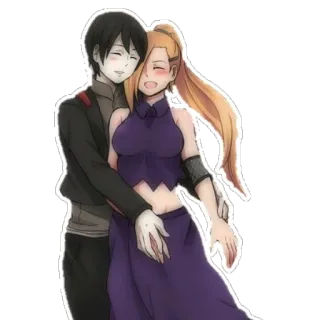 ❤️ Sai Naruto Anime, Mangá, Naruto, Sai, Ino, Casal, Abraço telegram sticker