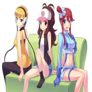 💛 Аниме, Покемон, Персонажи, Девушки, Видеоигра telegram sticker