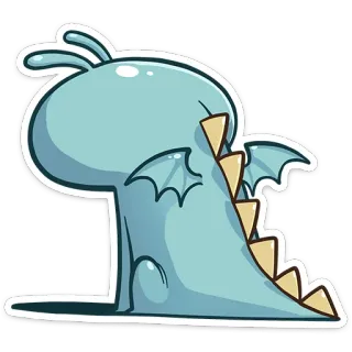 😖 дракон, мультфильм, милый, наклейка, фэнтези, животное telegram sticker