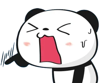 😫 Panda, Lucu, Marah, Emosi, Kartun, Binatang, Stiker whatsapp sticker