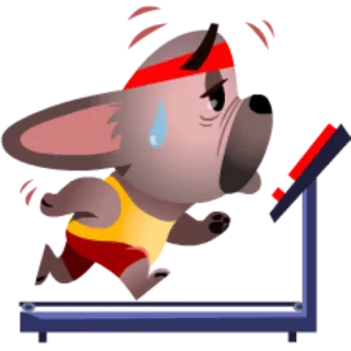 🏃 exercício, corrida, esteira, desenho animado, cachorro telegram sticker