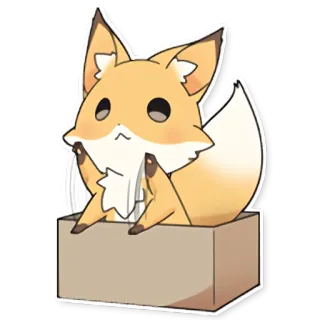 ✋ fuchs, tier, cartoon, sticker, süß, chibi whatsapp sticker