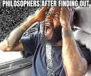 😳 PHILOSOPHERS AFTER FINDING OUT filosofia, filósofos, intelectual, meme, engraçado, humor whatsapp sticker
