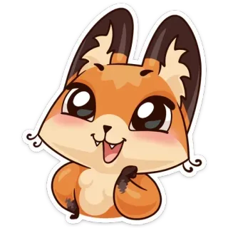 😋 fox, animal, cute, cartoon telegram sticker