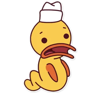😧 утка, мультфильм, стикер, желтый, милый, животное telegram sticker