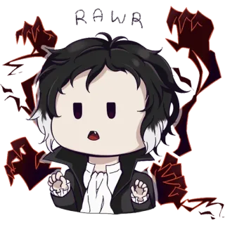 😤 RAWR Anime, Chibi, Niedlich, Cartoon, Illustration, Fanart, Monster, Krallen telegram sticker