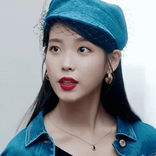 👍 IU korean, singer, woman, actress, fashion, hat telegram sticker