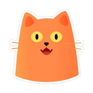 😃 кот, животное, оранжевый, мультфильм, стикер, милый telegram sticker