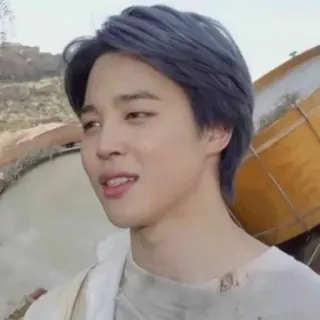 🦋 Jimin kpop, idol, cantor, coreano, homem, cabelo azul telegram sticker