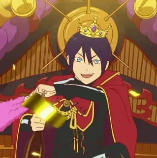 💎 Yato Noragami Anime, Krone, König, Charakter, Noragami telegram sticker