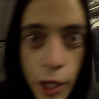 😱 Rami Malek Schauspieler, Mann, Augen, Hoodie telegram sticker