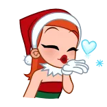 😘 kerst, cartoon, personage, feestdagen, rood, schattig telegram sticker