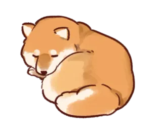 😴 cane, shiba inu, dormire, carino, animale, animale domestico whatsapp sticker