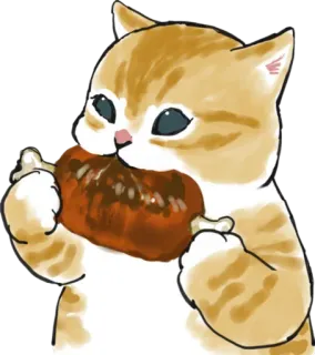 🍖 cat, meat, animal, cute telegram sticker