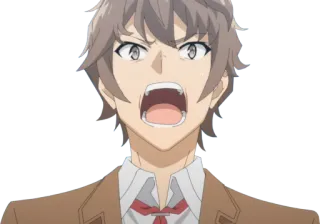 🤬 Anime, wütend, schreiend, männlich, Porträt telegram sticker