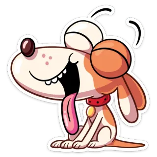 🤪 cane, cartone animato, animale, animale domestico, felice, carino, adesivo telegram sticker