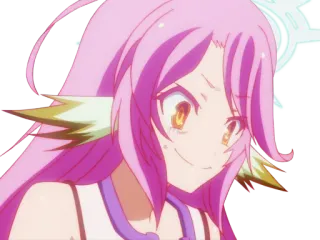 😈 Jibril No Game No Life Anime, Chica, Pelo rosa, Jibril, No Game No Life whatsapp sticker