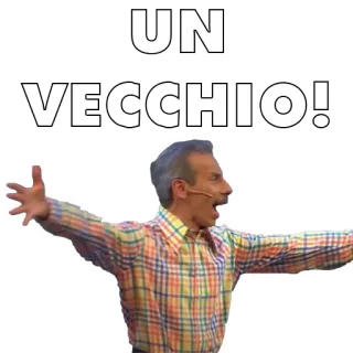 👴 UN VECCHIO! vieil homme, italien, salutation, drôle, expression whatsapp sticker