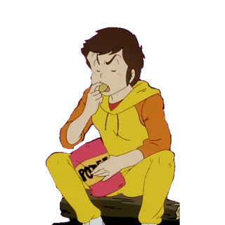🍟 POTATO anime, snack, potato chips, eating telegram sticker
