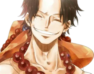 😁 Ace One Piece Anime, Manga, One Piece, Ace, Personaggio, sorridente telegram sticker