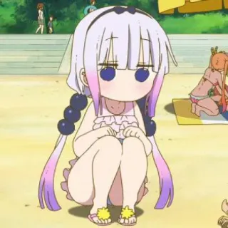 🍥 Kanna Kamui Miss Kobayashi's Dragon Maid Anime, Kanna, Dragon Maid, Süß, Kawaii, Chibi telegram sticker