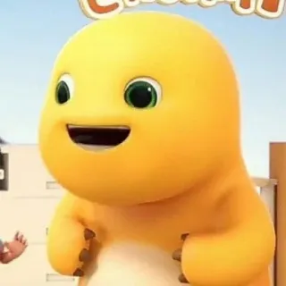 🗿 dinosaure, dessin animé, mignon, jaune, animation telegram sticker