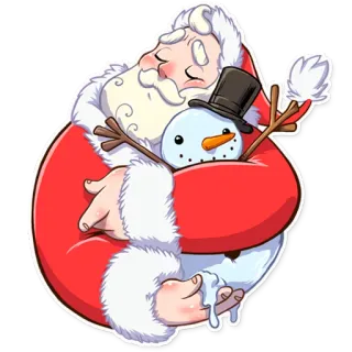 ☃ Santa Claus Papai Noel, Natal, Boneco de neve, Feriado, Inverno, Desenho animado whatsapp sticker