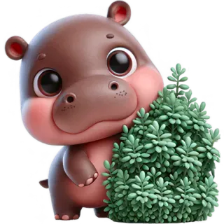 ☺️ hipopótamo, fofo, animal, desenho animado, ilustração, natureza, bebê telegram sticker