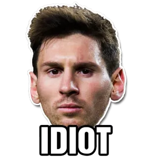 😐 Lionel Messi IDIOT футбол, оскорбление, мем, спорт, американский футбол telegram sticker