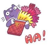 🌹 HA! gato, bota, plumas, dibujo animado, gracioso, ja telegram sticker