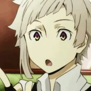 🗝 Atsushi Nakajima Bungou Stray Dogs 애니메이션, 캐릭터, 웃긴, 놀람, 아츠시, 문호 스트레이 독스 telegram sticker