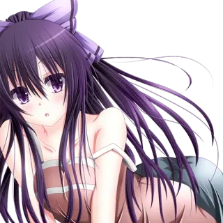 😏 anime, menina, fofa, kawaii, cabelo roxo telegram sticker