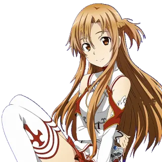 😀 Asuna Yuuki Sword Art Online anime, sword art online, asuna yuuki, character, female, anime girl telegram sticker