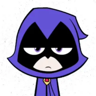 🙁 Raven Teen Titans Go! Cartone animato, Supereroe, Magia, Cupo, Malinconico telegram sticker
