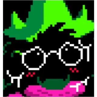 😍 Ralsei Deltarune rpg, videojuego, pixel, mono telegram sticker