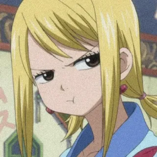 😒 Lucy Heartfilia Fairy Tail anime, manga, Fairy Tail, Lucy Heartfilia, cartoon, girl telegram sticker