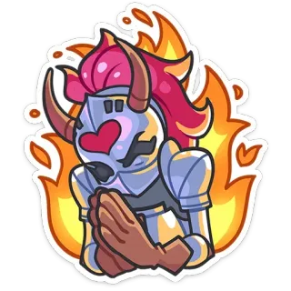 😈 knight, armor, flames, fantasy, character, helmet telegram sticker