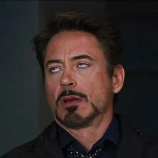 🙄 Iron Man Meme, Robert Downey Jr., Divertido, Expresión, Poner los ojos en blanco telegram sticker