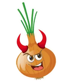 😈 zwiebel, gemüse, cartoon, teufel, böse, wütend, essen telegram sticker