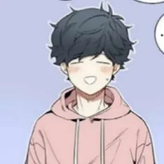 😅 chico, sudadera con capucha, anime, manga, lindo, kawaii, sonrojo telegram sticker