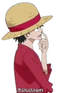 👃 Monkey D. Luffy One Piece GilaStickers อนิเมะ, วันพีซ, มังกี้ ดี ลูฟี่, ลูฟี่, หมวกฟาง, โจรสลัด, การ์ตูน telegram sticker