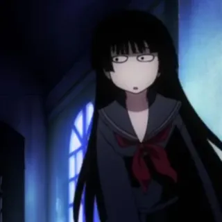 🕷 Ai Enma Hell Girl Anime, Manga, Hell Girl, Ai Enma, Uniforme scolaire, Personnage whatsapp sticker