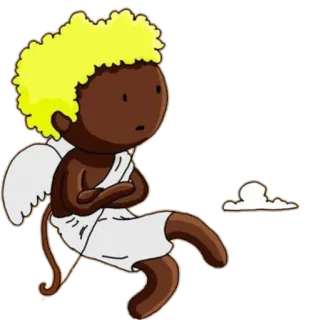 👼 cupido, dibujos animados, ángel, alas, ilustración, personaje whatsapp sticker