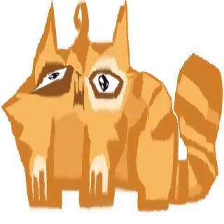 🤯 kucing, kartun, hewan, oranye, stiker telegram sticker