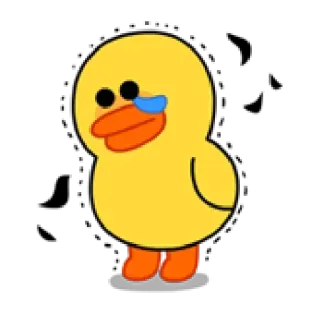 😢 anatra, triste, piangere, animale, cartone animato telegram sticker