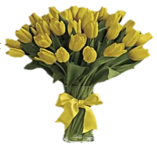 💐 Blumen, Tulpen, Strauß, Gelb, Blumenarrangement, Vase, Geschenk telegram sticker