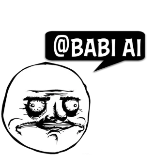 😼 @BABI AI 밈, 인터넷 밈, Rage Face, Troll Face, 웃긴, 유머, 소셜 미디어 telegram sticker