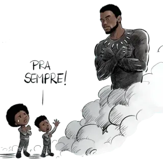 🐼 Black Panther PRA SEMPRE! Black Panther, Wakanda Forever, Chadwick Boseman, Marvel, Super-héros, Hommage, Mémorial telegram sticker